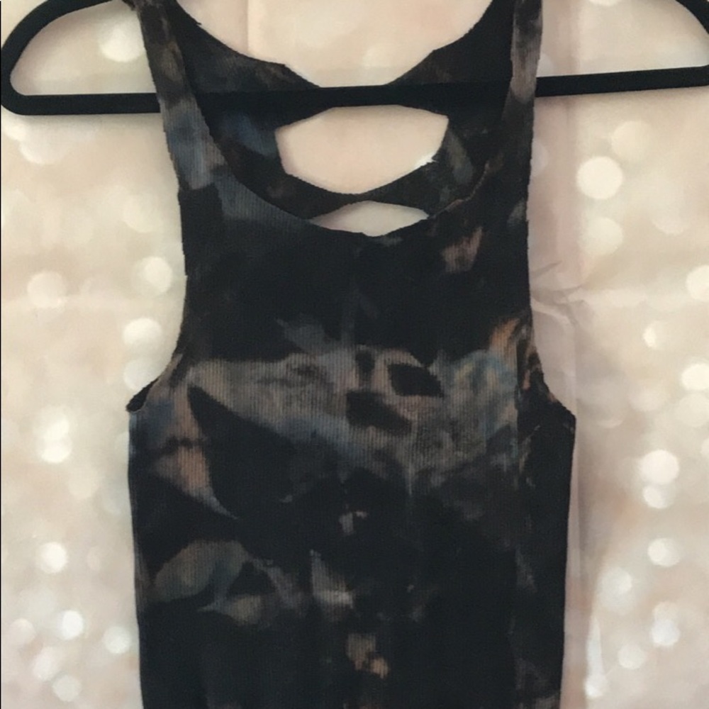 Itty bitty reverse tie dyed crop top